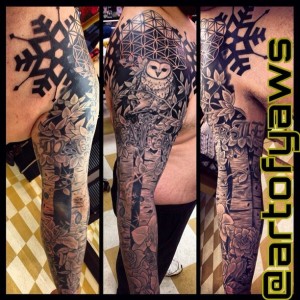 Chris Yaws Owl tattoo