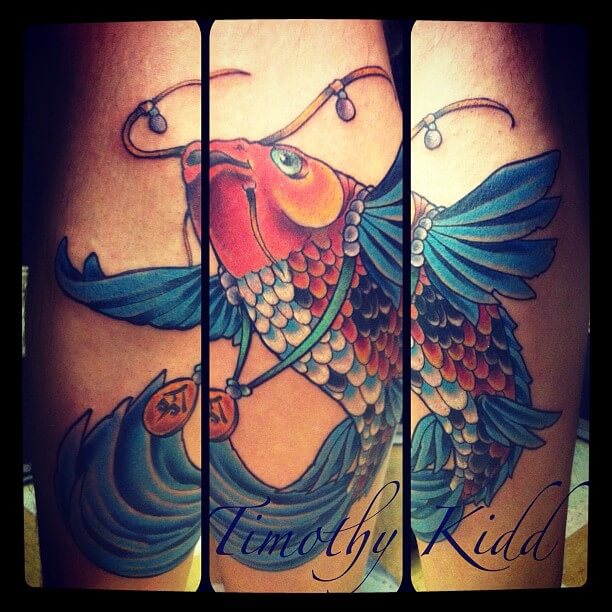 Koi fish tattoo by Timothy Kidd
