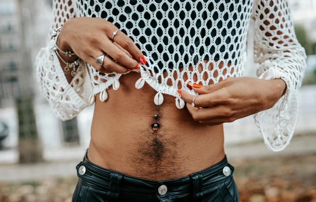 photo - considering belly button piercing healing stages