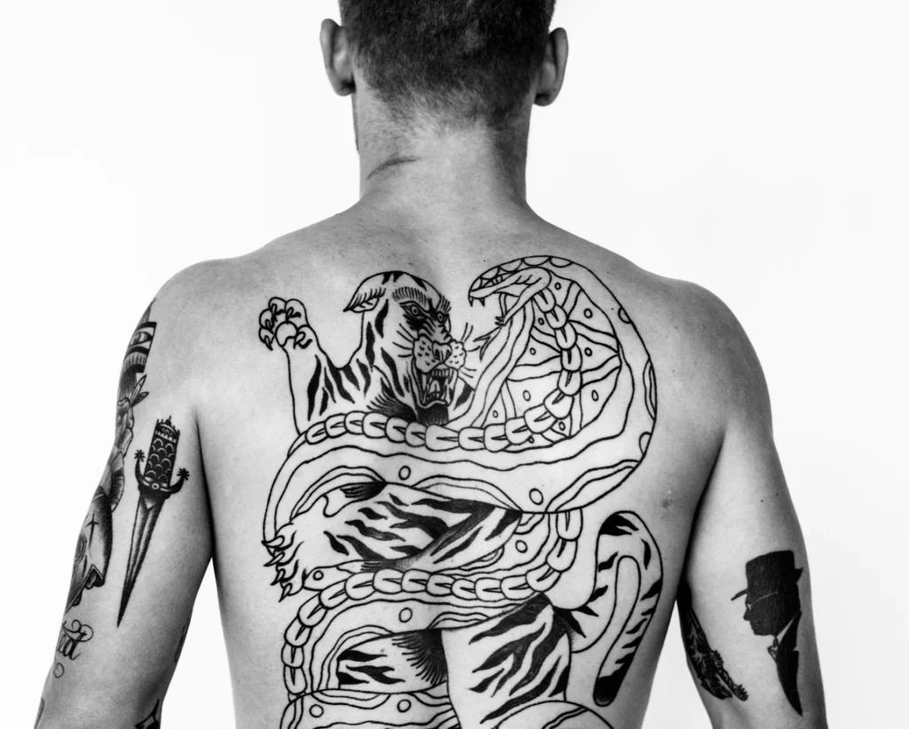 photo - traditional japanese tiger tattoo