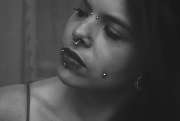 lady with dermal piercings