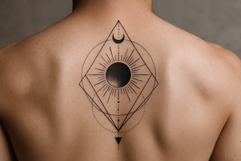 ethereal geometric tattoo