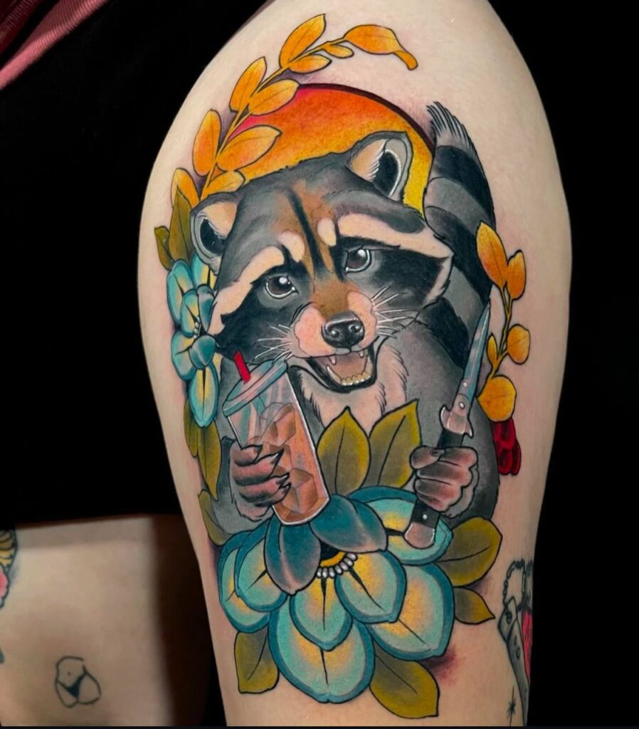 Detailed animal portrait tattoo by a Mantra Tattoo and Piercing artist